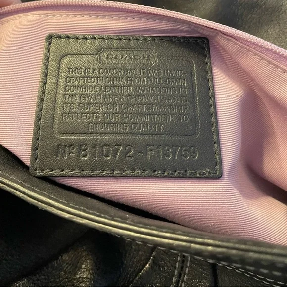 Coach Black Leather Pleated Tote with Adjustable Straps - Picture 3 of 8